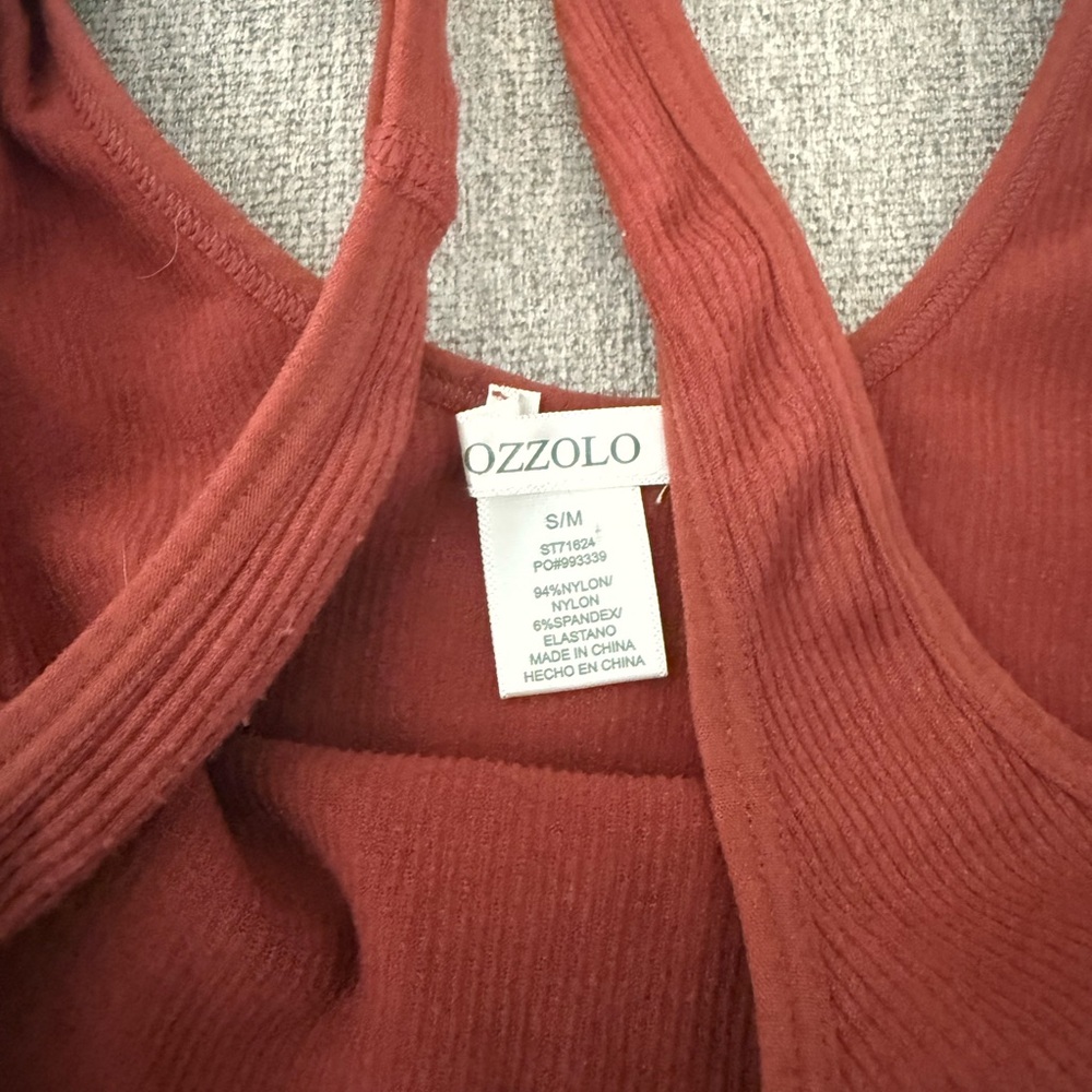 Bozzolo Rust Ribbed Tank Top - Picture 2 of 2